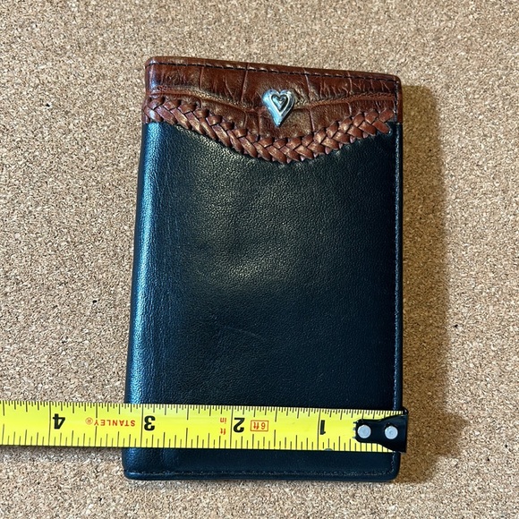 Brighton Leather Black with Brown Croc Wallet Classic  Brighton Heart Accent - Picture 11 of 11